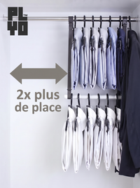 Lot de cintres Plyo Fold avec barres auxiliaires antidérapantes